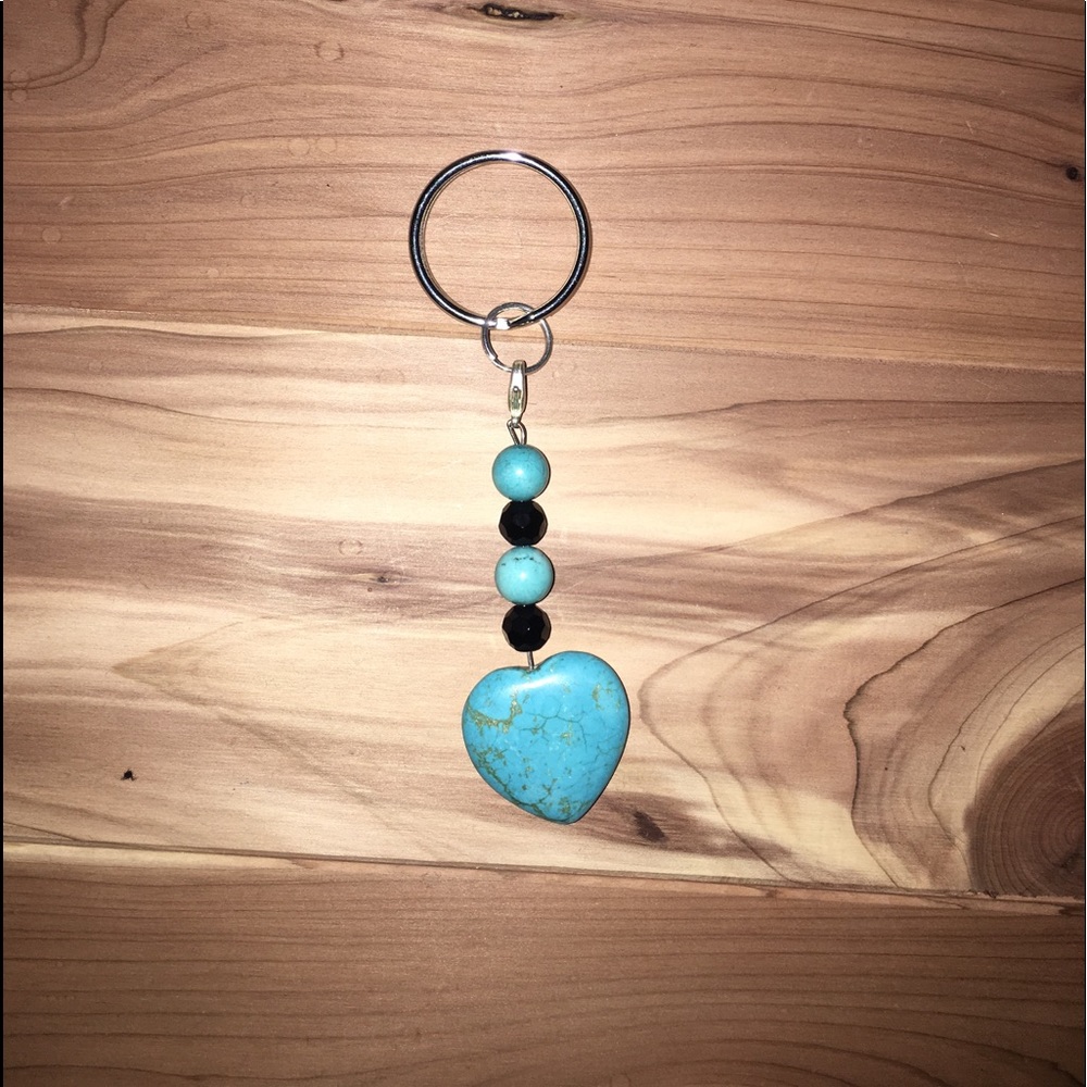 Turquoise Heart Key Ring